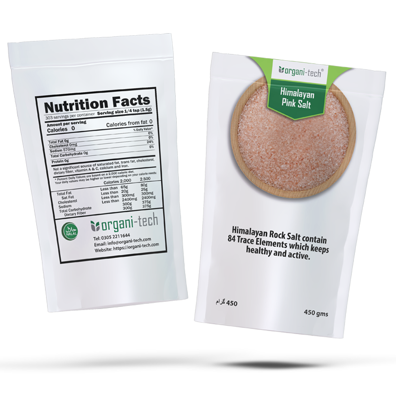 OrganiTech Himalayan Pink Salt label and package design